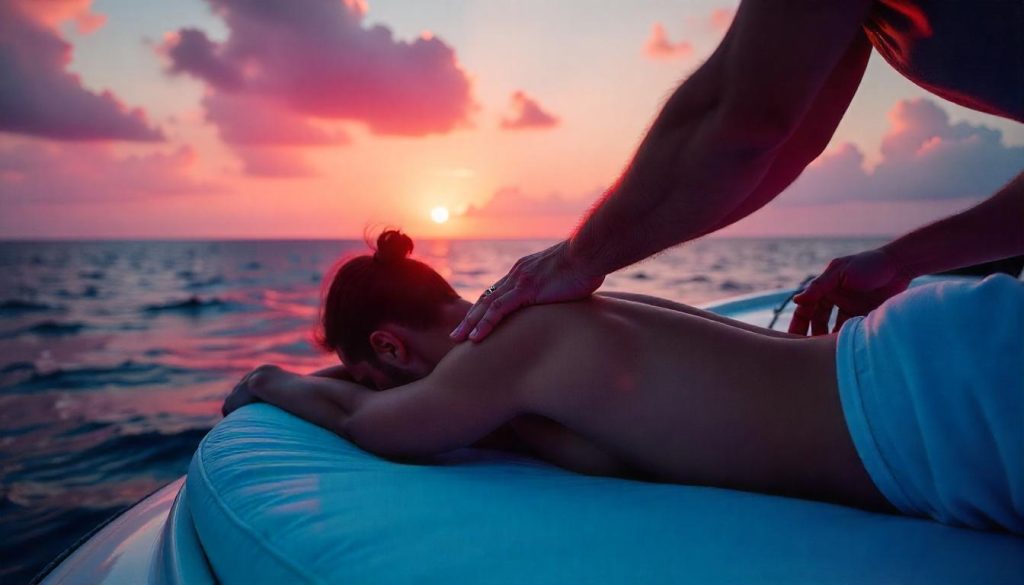 Team recovering during yacht charters for athletes in Florida.